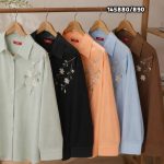 مانتو لینن گلدوزی گل و برگ کد 145880 - تصویر 2